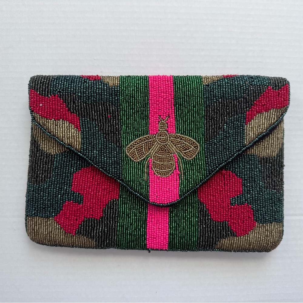 Beaded Purse Clutch Crossbody Bumble Bee